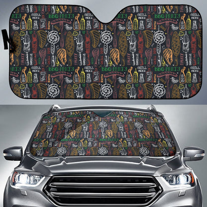 Barbecue Pattern Print Design 03 Car Sun Shade-JORJUNE.COM