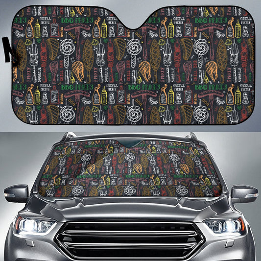 Barbecue Pattern Print Design 03 Car Sun Shade-JORJUNE.COM