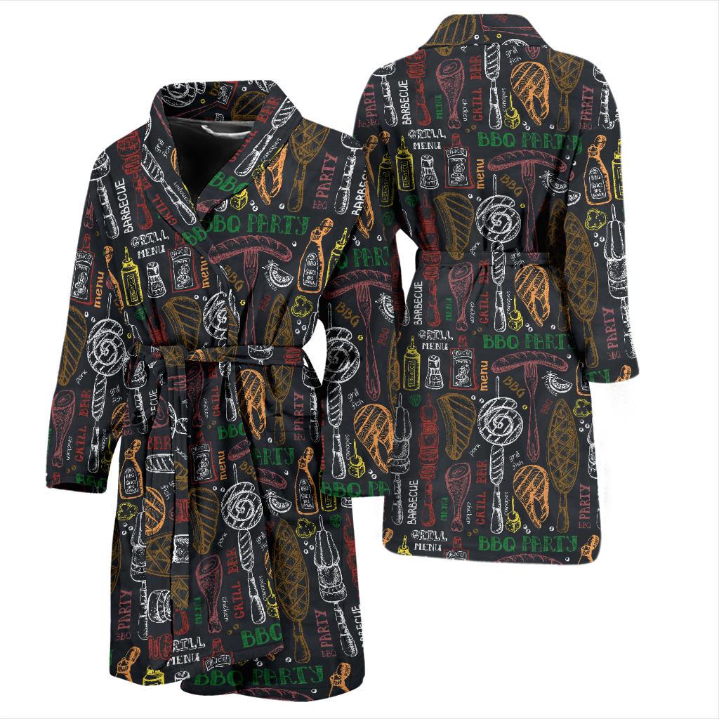 Barbecue Pattern Print Design 03 Men Bathrobe-JORJUNE.COM