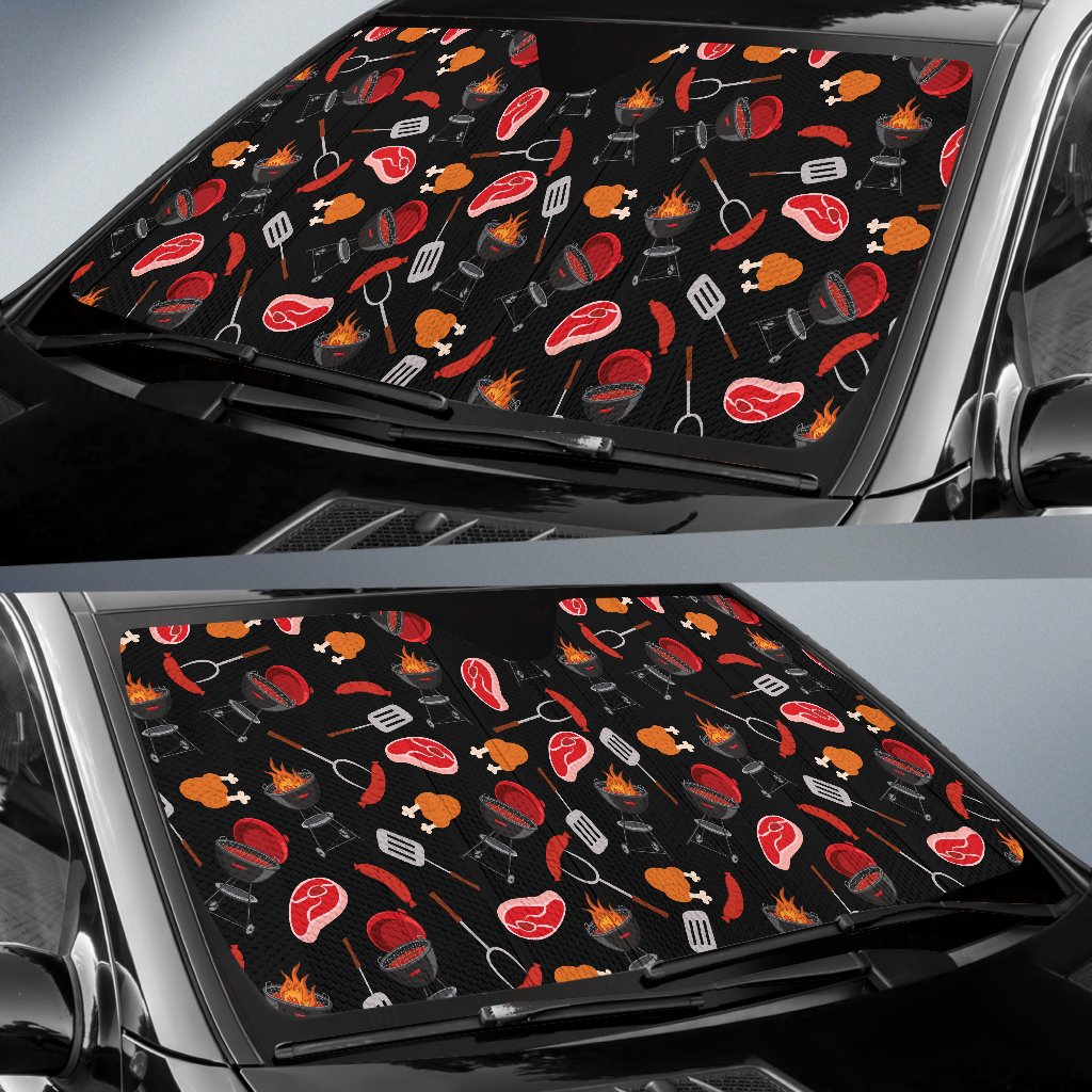 Barbecue Pattern Print Design 04 Car Sun Shade-JORJUNE.COM
