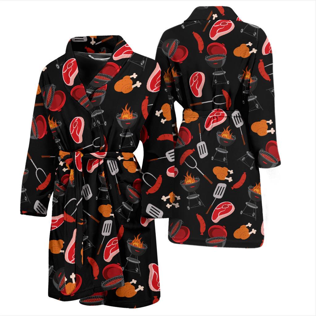 Barbecue Pattern Print Design 04 Men Bathrobe-JORJUNE.COM