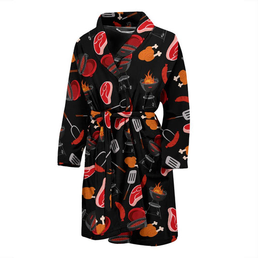 Barbecue Pattern Print Design 04 Men Bathrobe-JORJUNE.COM
