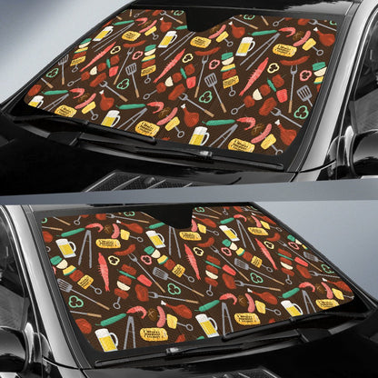 Barbecue Pattern Print Design 05 Car Sun Shade-JORJUNE.COM