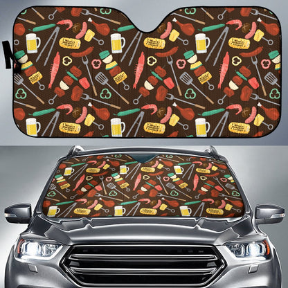 Barbecue Pattern Print Design 05 Car Sun Shade-JORJUNE.COM