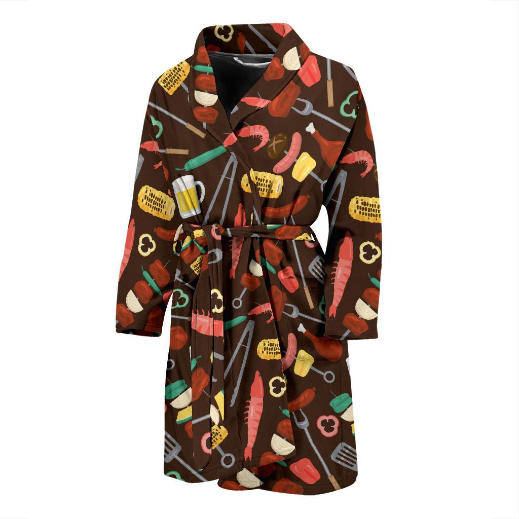 Barbecue Pattern Print Design 05 Men Bathrobe-JORJUNE.COM