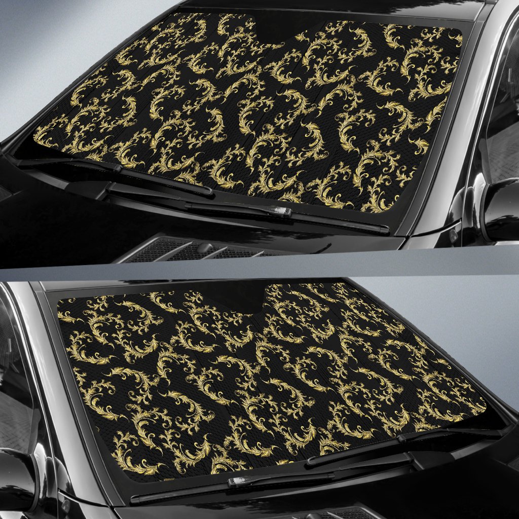 Baroque Golden Pattern Print Design 01 Car Sun Shade-JORJUNE.COM