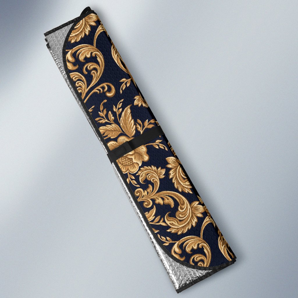Baroque Golden Pattern Print Design 03 Car Sun Shade-JORJUNE.COM