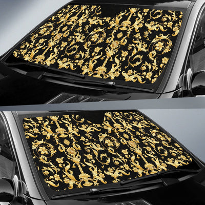 Baroque Golden Pattern Print Design 04 Car Sun Shade-JORJUNE.COM