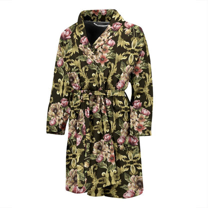 Baroque Pattern Print Design 02 Men Bathrobe-JORJUNE.COM