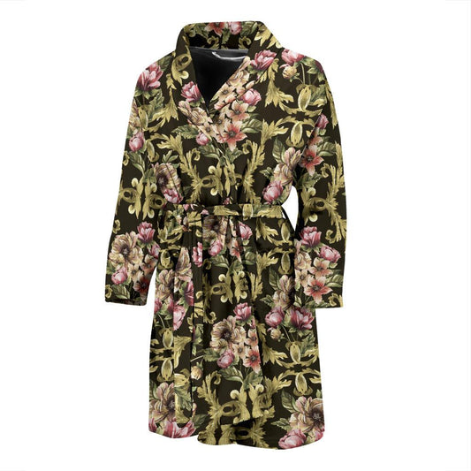 Baroque Pattern Print Design 02 Men Bathrobe-JORJUNE.COM