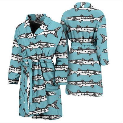 Barracuda Pattern Print Design 03 Men Bathrobe-JORJUNE.COM