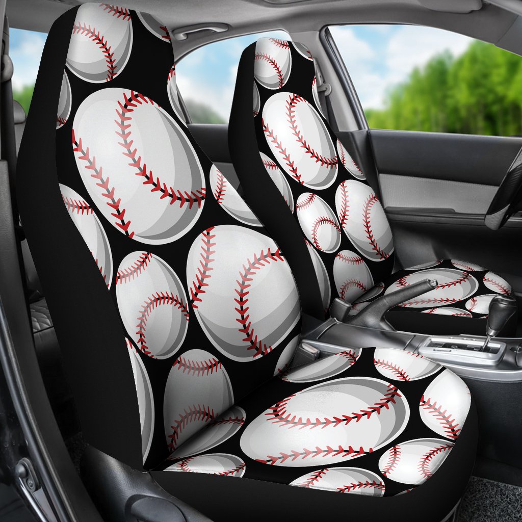 Baseball Black Background Universal Fit Car Seat Covers