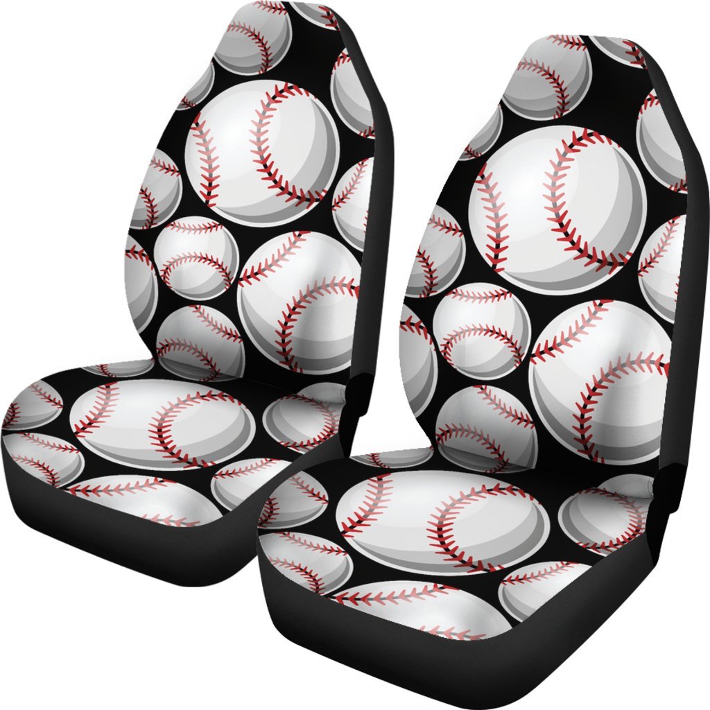 Baseball Black Background Universal Fit Car Seat Covers