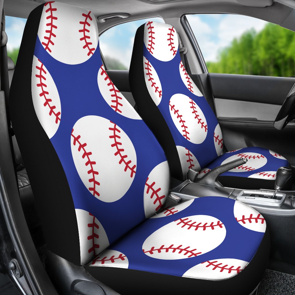 Baseball Blue Background Universal Fit Car Seat Covers