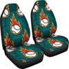 Baseball Fire Print Pattern Universal Fit Car Seat Covers