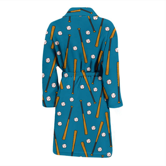 Baseball Pattern Print Design 01 Men Bathrobe-JORJUNE.COM