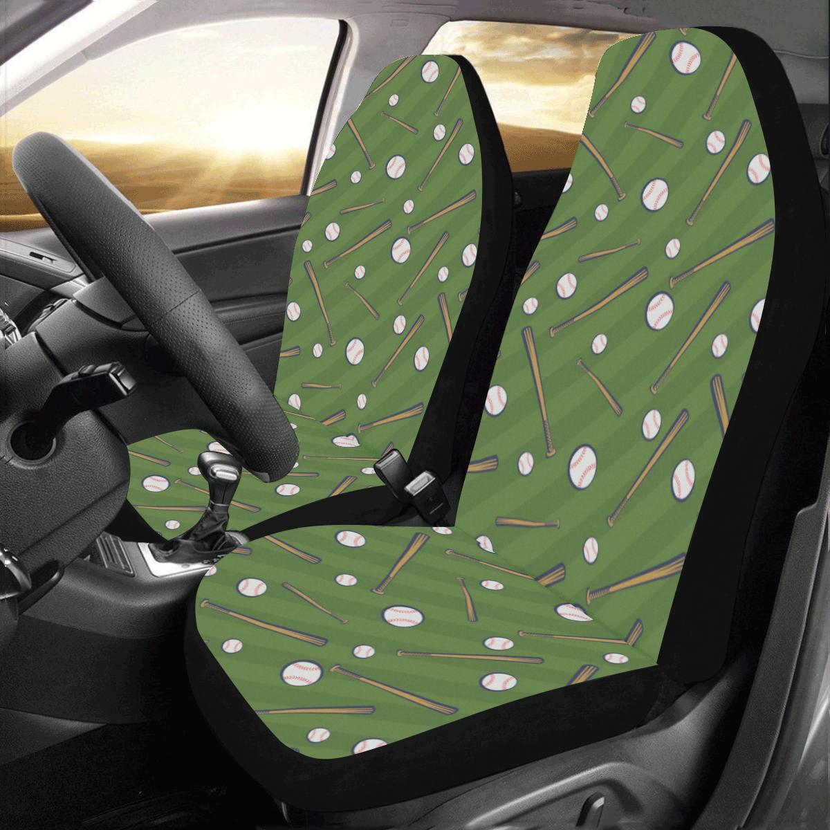 Baseball Pattern Print Design 02 Car Seat Covers (Set of 2)-JORJUNE.COM