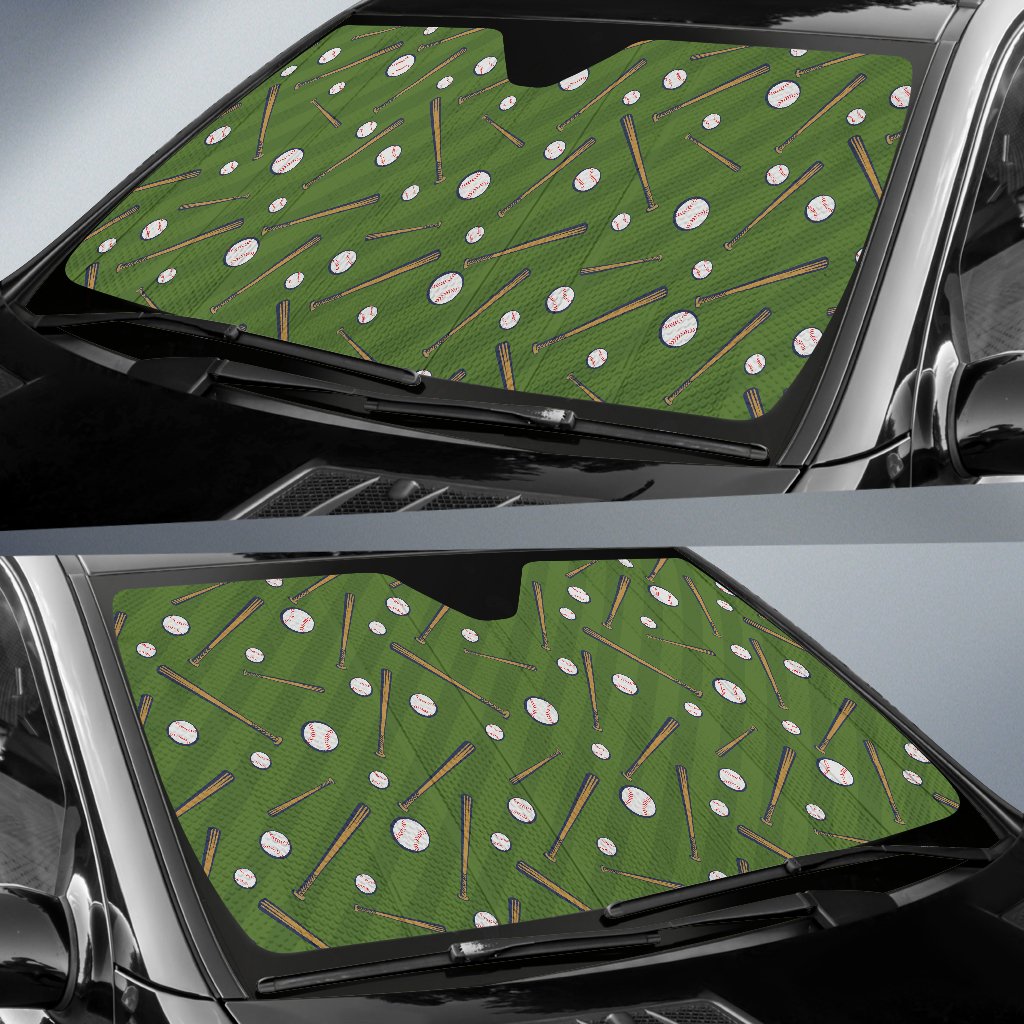 Baseball Pattern Print Design 02 Car Sun Shade-JORJUNE.COM