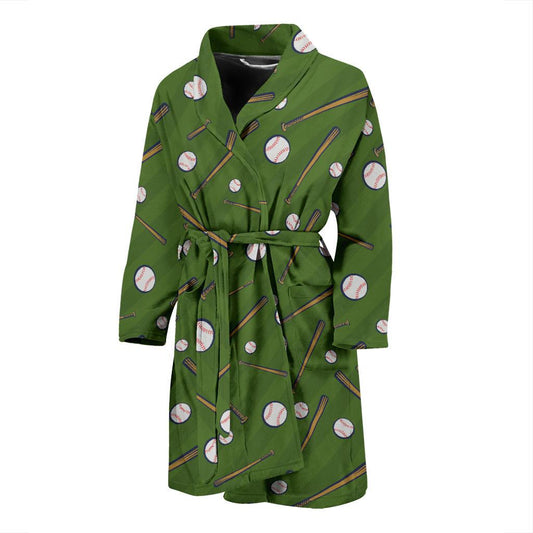 Baseball Pattern Print Design 02 Men Bathrobe-JORJUNE.COM