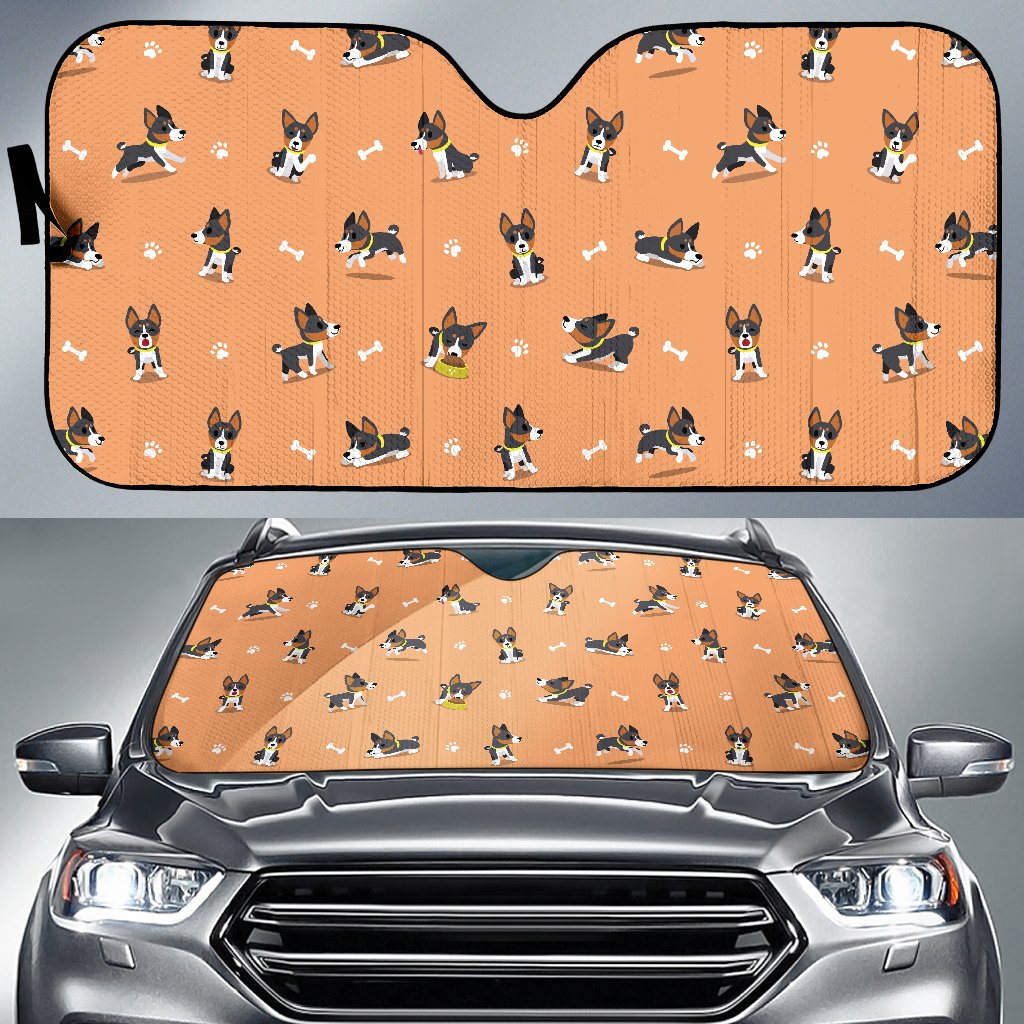 Basenji Pattern Print Design 01 Car Sun Shade-JORJUNE.COM