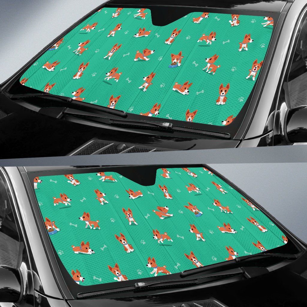 Basenji Pattern Print Design 02 Car Sun Shade-JORJUNE.COM