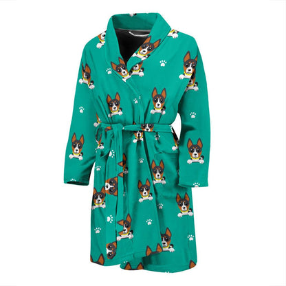 Basenji Pattern Print Design 03 Men Bathrobe-JORJUNE.COM