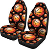 Basketball Black Background Pattern Universal Fit Car Seat Covers