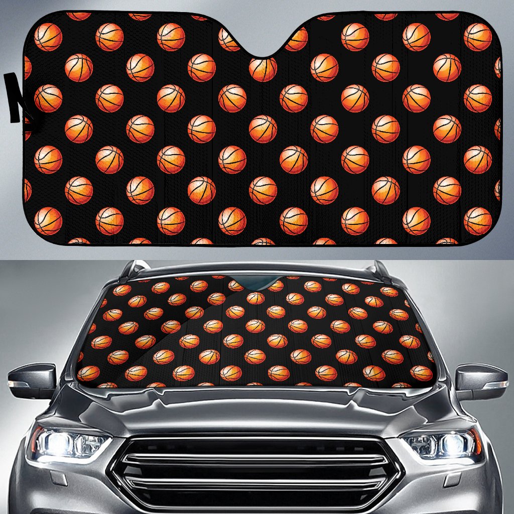 Basketball Pattern Print Design 01 Car Sun Shade-JORJUNE.COM