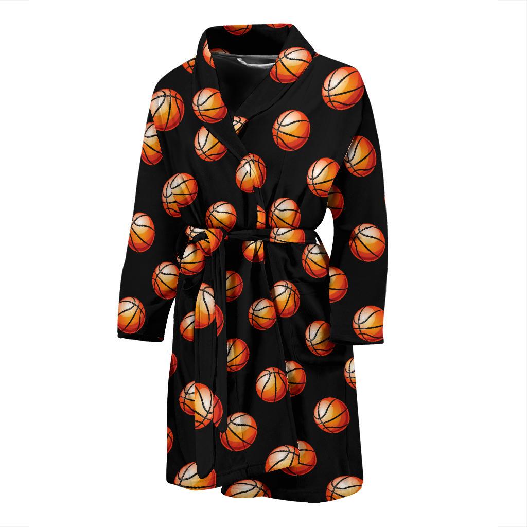 Basketball Pattern Print Design 01 Men Bathrobe-JORJUNE.COM