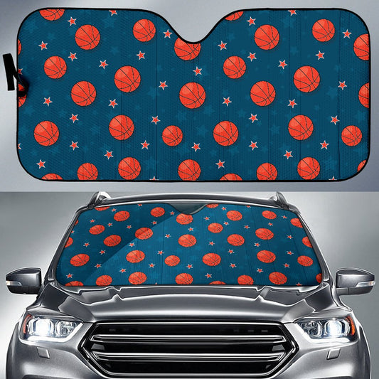 Basketball Pattern Print Design 02 Car Sun Shade-JORJUNE.COM