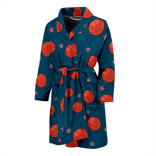 Basketball Pattern Print Design 02 Men Bathrobe-JORJUNE.COM