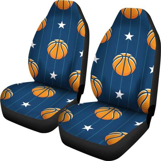Basketball Star Print Pattern Universal Fit Car Seat Covers