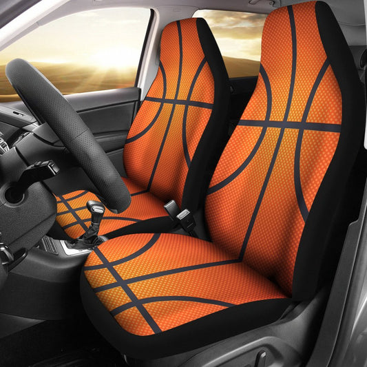 Basketball Texture Print Pattern Universal Fit Car Seat Covers
