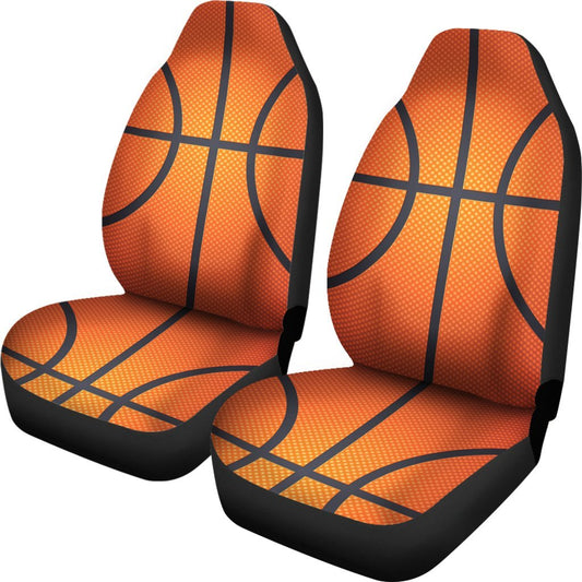 Basketball Texture Print Pattern Universal Fit Car Seat Covers