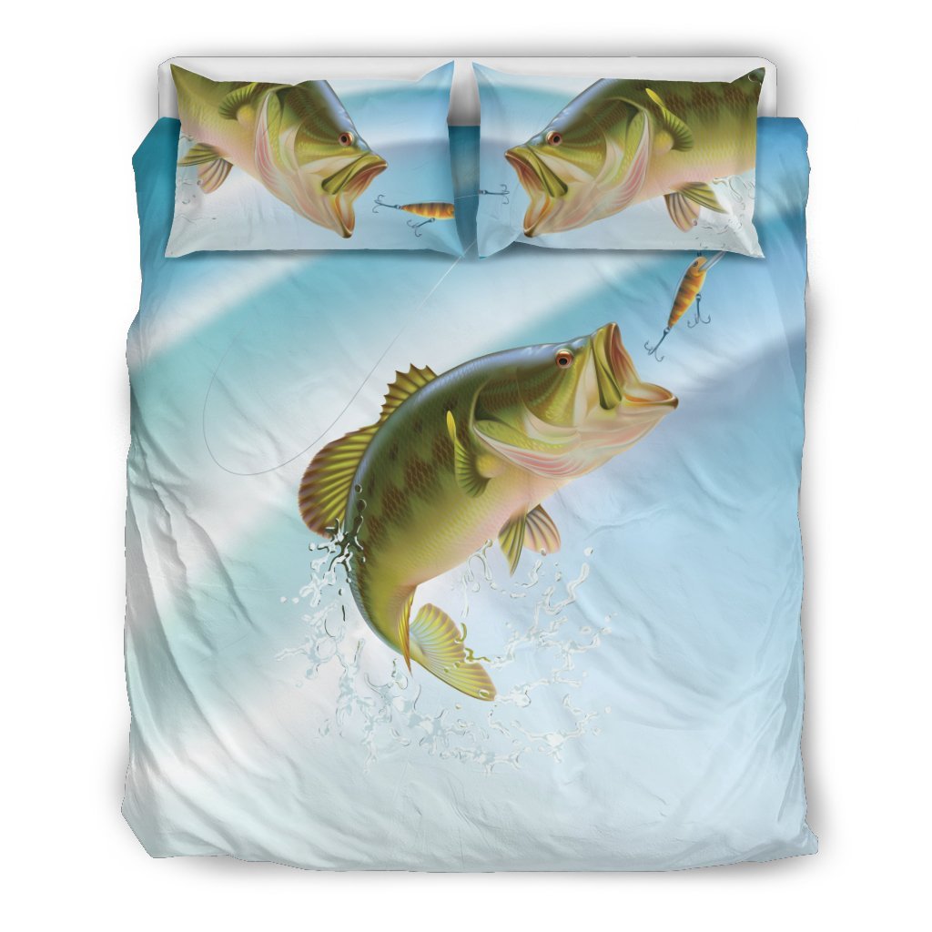 Bass Fishing Duvet Cover Bedding Set