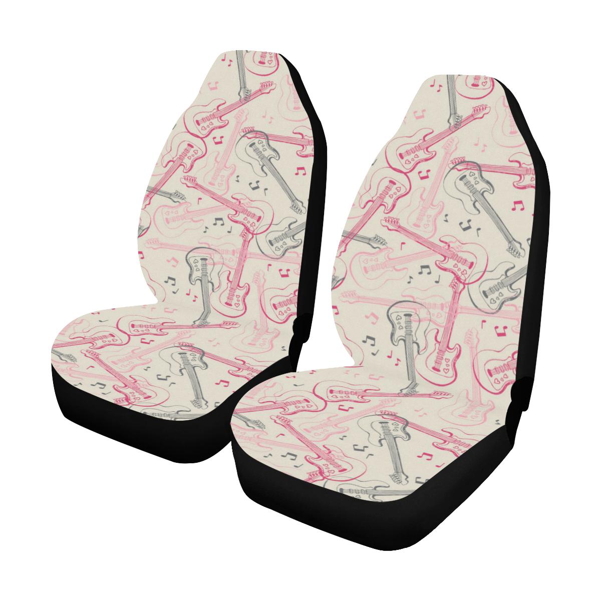 Bass Guitar Pattern Print Design 02 Car Seat Covers (Set of 2)-JORJUNE.COM