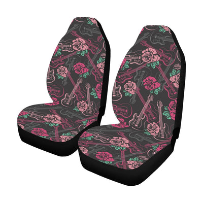 Bass Guitar Pink Rose Pattern Print Design 01 Car Seat Covers (Set of 2)-JORJUNE.COM