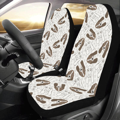 Basset Hound Pattern Print Design 01 Car Seat Covers (Set of 2)-JORJUNE.COM