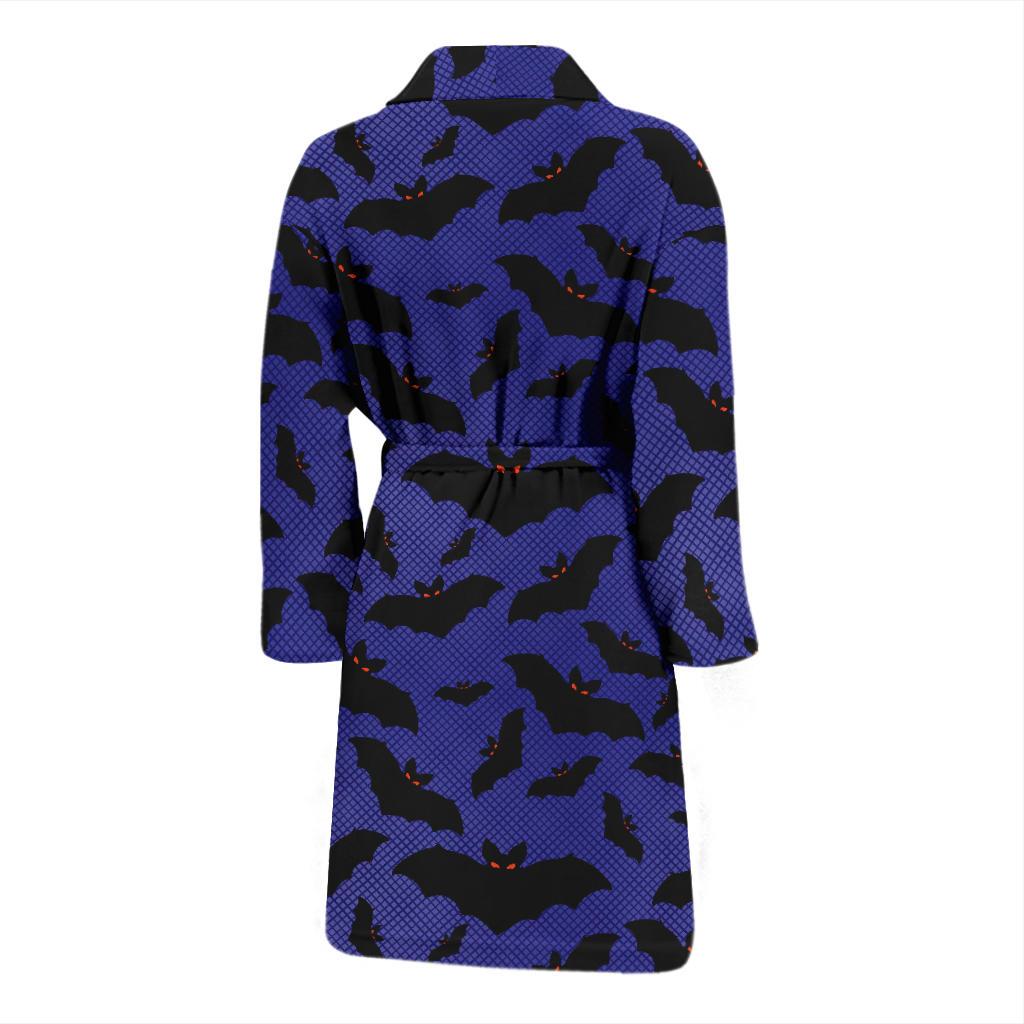 Bat Halloween Pattern Print Design 02 Men Bathrobe-JORJUNE.COM