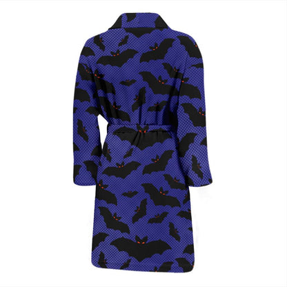 Bat Halloween Pattern Print Design 02 Men Bathrobe-JORJUNE.COM
