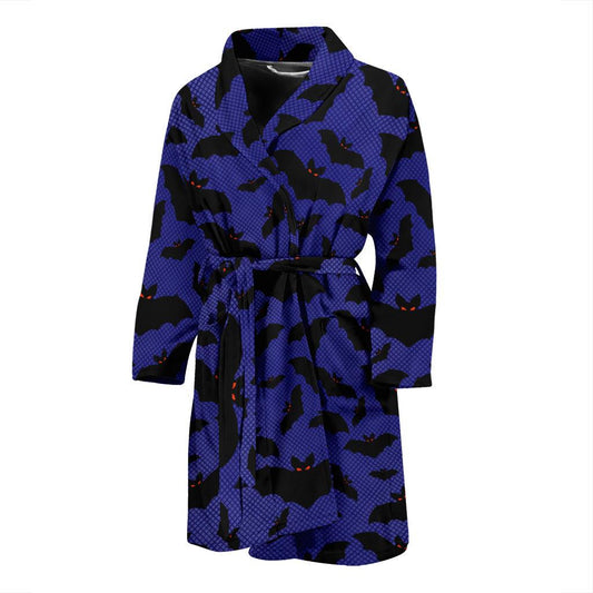 Bat Halloween Pattern Print Design 02 Men Bathrobe-JORJUNE.COM