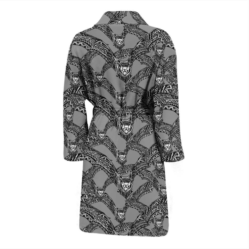 Bat Pattern Print Design 04 Men Bathrobe-JORJUNE.COM