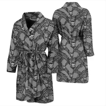 Bat Pattern Print Design 04 Men Bathrobe-JORJUNE.COM