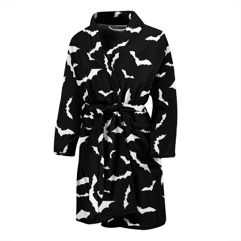 Bat Pattern Print Design 05 Men Bathrobe-JORJUNE.COM