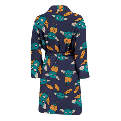 Bat Pattern Print Design 07 Men Bathrobe-JORJUNE.COM