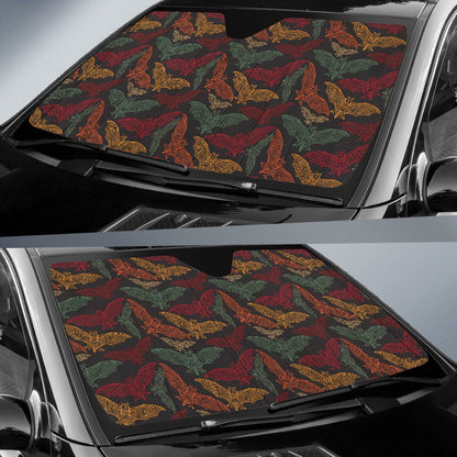 Bat Tribal Pattern Print Design 03 Car Sun Shade-JORJUNE.COM