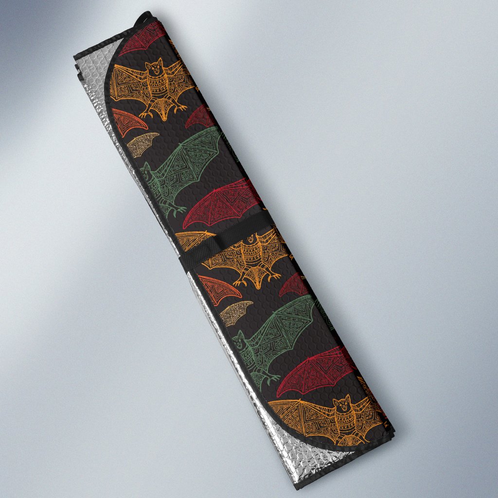 Bat Tribal Pattern Print Design 03 Car Sun Shade-JORJUNE.COM