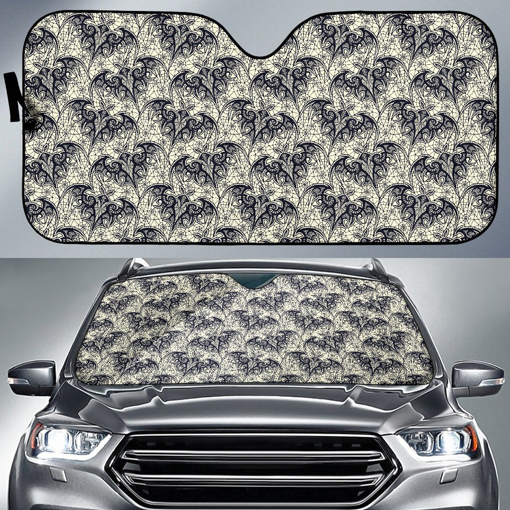 Bat Tribal Pattern Print Design 06 Car Sun Shade-JORJUNE.COM