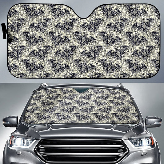 Bat Tribal Pattern Print Design 06 Car Sun Shade-JORJUNE.COM
