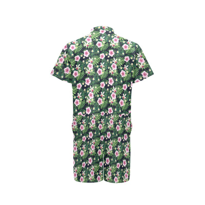 Hibiscus Tropical Print Design LKS309 Men's Romper